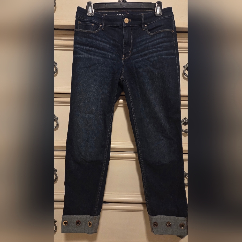 White House Black Market Dark Wash Straight Ankle Jeans, Like New